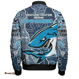 Amazing Aussie Cronulla Sutherland Sharks Grand Final Custom Custom Sharks Painting Bomber Jacket