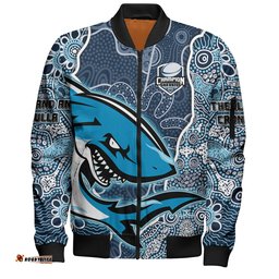 Amazing Aussie Cronulla Sutherland Sharks Grand Final Custom Custom Sharks Painting Bomber Jacket