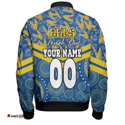 Amazing Aussie Parramatta Eels Sport Tropical Patterns And Dot Painting Eat Sleep Rugby Repeat Bomber Jacket