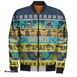Amazing Aussie North Queensland Cowboys Christmas Aboriginal Custom Indigenous Knitted Ugly Xmas Style Bomber Jacket