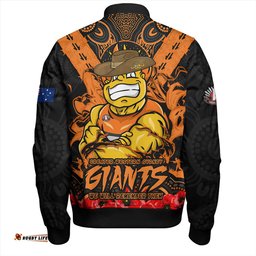 Amazing Aussie GWS GIANTS Ripped Legacy Of The Game The ANZAC Spirit Lives On Bomber Jacket
