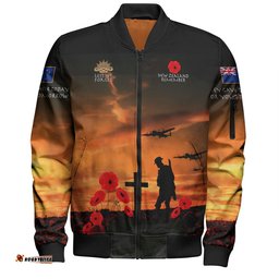 Amazing Aussie New Zealand Warriors Anzac Day New Zealand Warriors Remember Orange Bomber Jacket