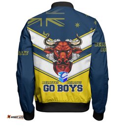 Amazing Aussie North Queensland Cowboys Go Boys! North Queensland Cowboys Mascot With Australia Flag Bomber Jacket