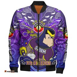 Amazing Aussie Melbourne Storm Naidoc Week Custom For Our Elders Home Jersey Bomber Jacket