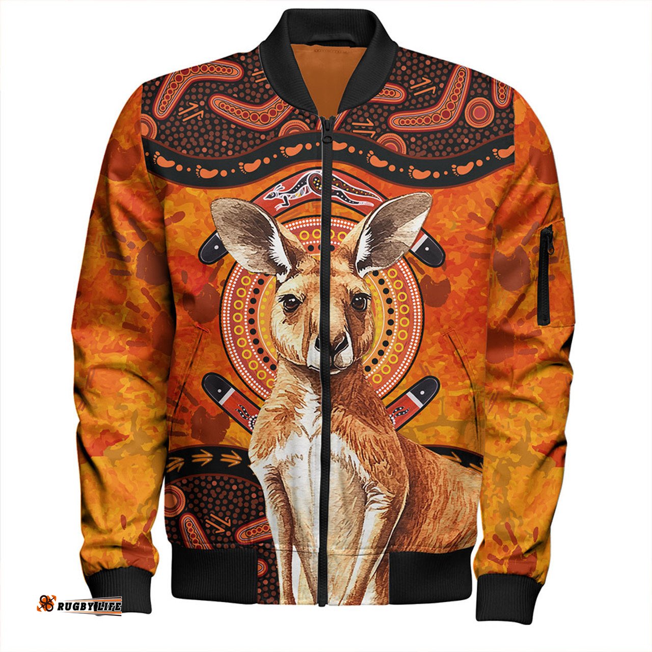 Amazing Aussie Indigenous Australian Aboriginal Kangaroo Spirit Dreaming Bomber Jacket