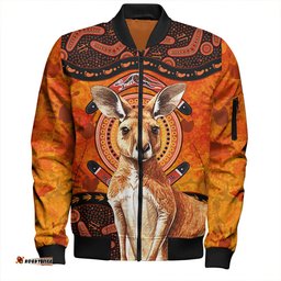 Amazing Aussie Indigenous Australian Aboriginal Kangaroo Spirit Dreaming Bomber Jacket