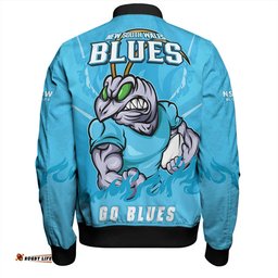 Amazing Aussie New South Wales Blues Strong Fighting Flame Go Blues Bomber Jacket