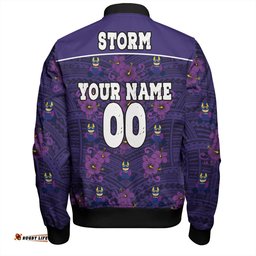 Amazing Aussie Melbourne Storm With Maori Pattern Bomber Jacket
