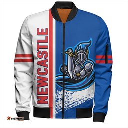 Amazing Aussie Newcastle Knights Sport Knights Mascot Quater Style Bomber Jacket
