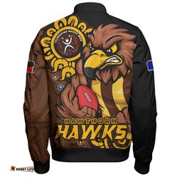 Amazing Aussie Hawthorn Power Through Generations NAIDOC Edition Bomber Jacket
