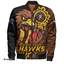 Amazing Aussie Hawthorn Power Through Generations NAIDOC Edition Bomber Jacket
