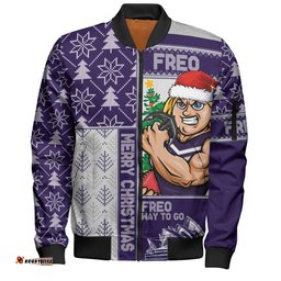 Amazing Aussie Fremantle Merry Christmas Knit Style Festive Spirit Bomber Jacket