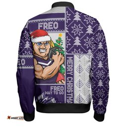 Amazing Aussie Fremantle Merry Christmas Knit Style Festive Spirit Bomber Jacket