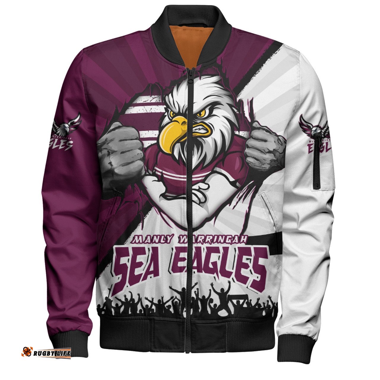 Amazing Aussie Manly Warringah Sea Eagles Fearless Soul Series Bomber Jacket