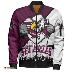 Amazing Aussie Manly Warringah Sea Eagles Fearless Soul Series Bomber Jacket