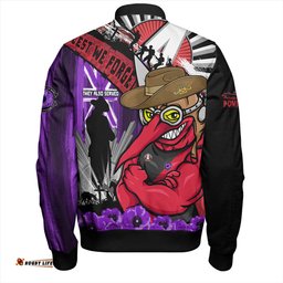 Amazing Aussie Essendon ANZAC Day Honor Purple Valor And Spirit Bomber Jacket