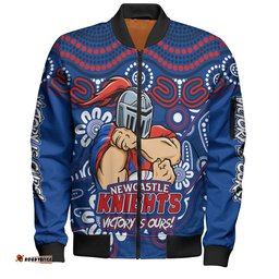 Amazing Aussie Newcastle Knights Aboriginal Inspired Tough Fan Rugby For Life Bomber Jacket