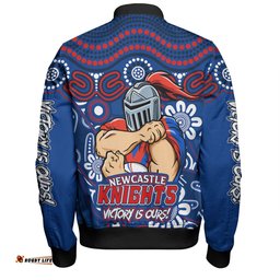 Amazing Aussie Newcastle Knights Aboriginal Inspired Tough Fan Rugby For Life Bomber Jacket