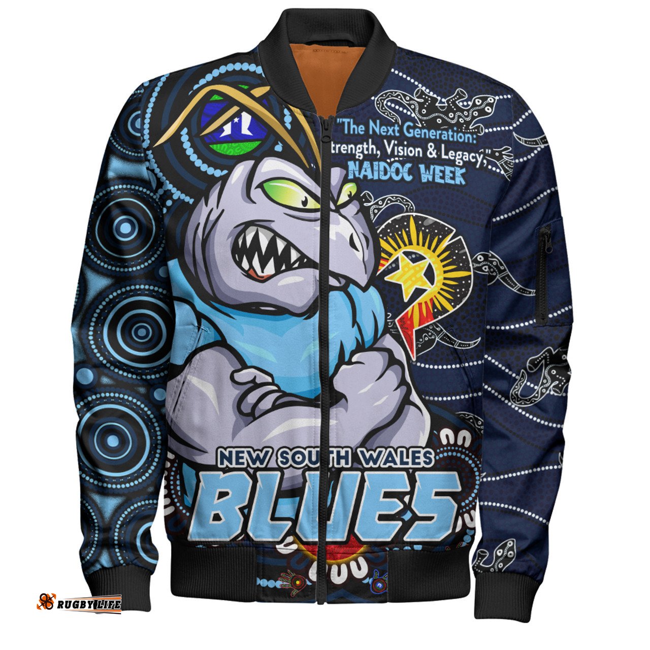 Amazing Aussie New South Wales Blues Spirit Of NAIDOC Series Bomber Jacket