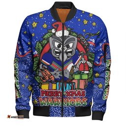 Amazing Aussie New Zealand Warriors Christmas Custom Merry Christmas Our Beloved Team With Aboriginal Dot Art Pattern Bomber Jacket