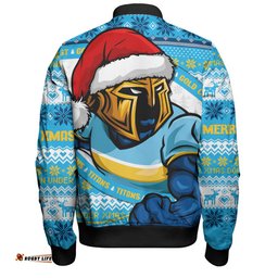 Amazing Aussie Gold Coast Titans Ugly Knit Style For Christmas Game Fans Bomber Jacket