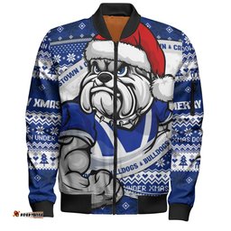 Amazing Aussie Canterbury Bankstown Bulldogs Ugly Knit Style For Christmas Game Fans Bomber Jacket