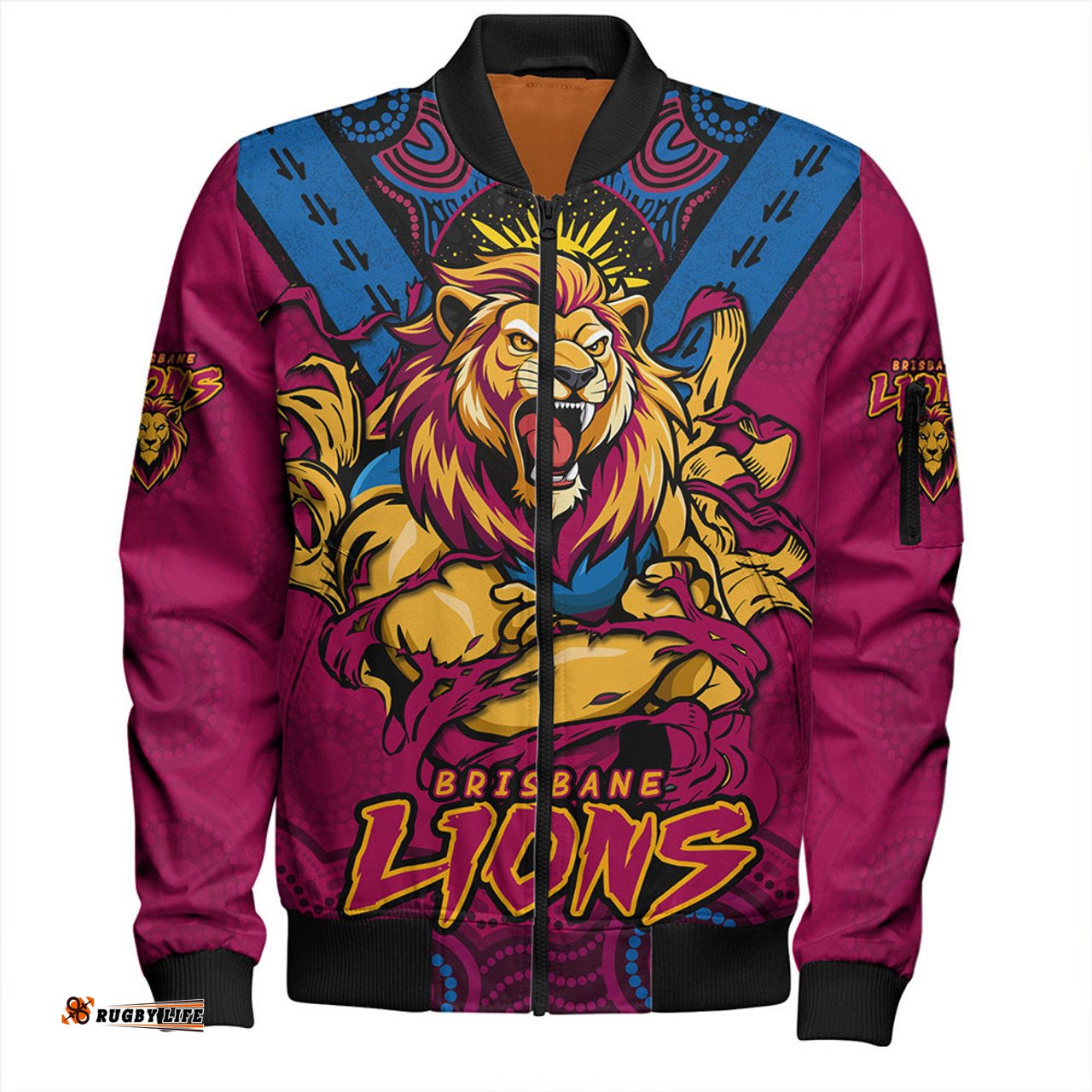 Amazing Aussie Brisbane Lions Ripped Legacy Of The Game Bomber Jacket