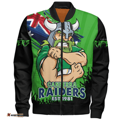 Amazing Aussie Canberra Raiders Heart Of A Fighter Tough And Fearless Bomber Jacket