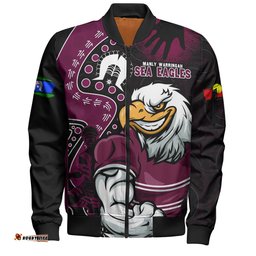 Amazing Aussie Manly Warringah Sea Eagles NAIDOC Indigenous Warrior Spirit Bomber Jacket