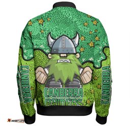 Amazing Aussie Canberra Raiders Custom Team With Dot And Star Patterns For Tough Fan Bomber Jacket