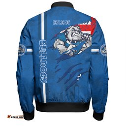 Amazing Aussie Canterbury Bankstown Bulldogs Happy Australia Day Flag Scratch Style Bomber Jacket