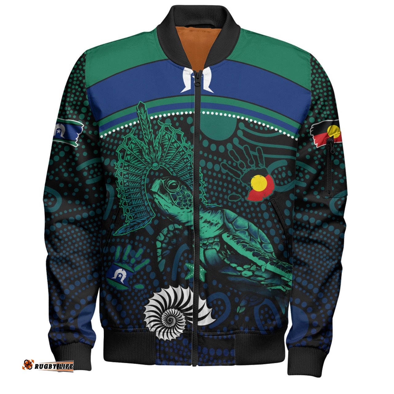 Amazing Aussie Indigenous Australian Aboriginal Turtle Of The Dreaming NAIDOC Edition Bomber Jacket