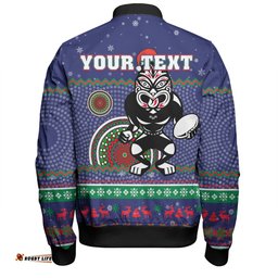 Amazing Aussie New Zealand Warriors Christmas Custom Ugly Xmas And Aboriginal Patterns For Die Hard Fan Bomber Jacket