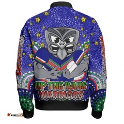 Amazing Aussie New Zealand Warriors Custom Custom With Aboriginal Inspired Style Of Dot Painting Patterns  Bomber Jacket