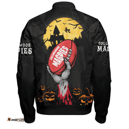 Amazing Aussie Collingwood Full Moon Fever Halloween Supporter Bomber Jacket
