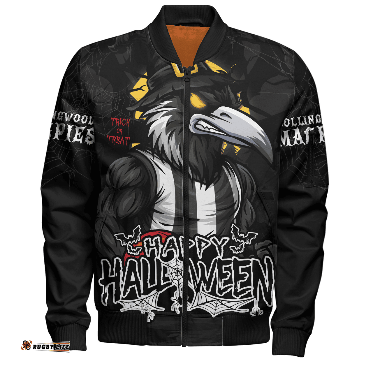 Amazing Aussie Collingwood Full Moon Fever Halloween Supporter Bomber Jacket