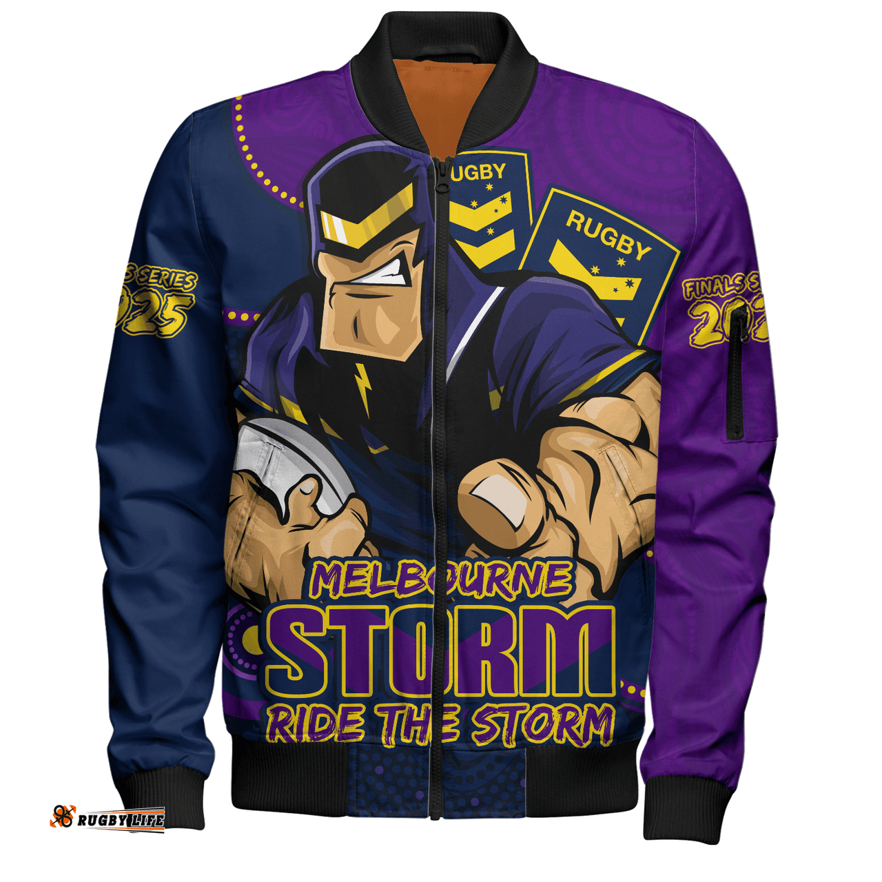 Amazing Aussie Melbourne Storm Battle For Glory Rugby Finals Edition Bomber Jacket