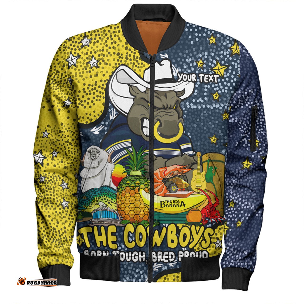 Amazing Aussie North Queensland Cowboys Custom Australian Big Things Bomber Jacket