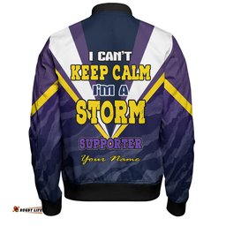 Amazing Aussie Melbourne Storm Custom Melbourne Storm Supporter Bomber Jacket