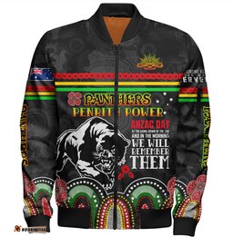 Amazing Aussie Penrith Panthers Anzac Custom Penrith Panthers Power Bomber Jacket