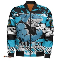 Amazing Aussie Cronulla Sutherland Sharks Theme Song Inspired Bomber Jacket
