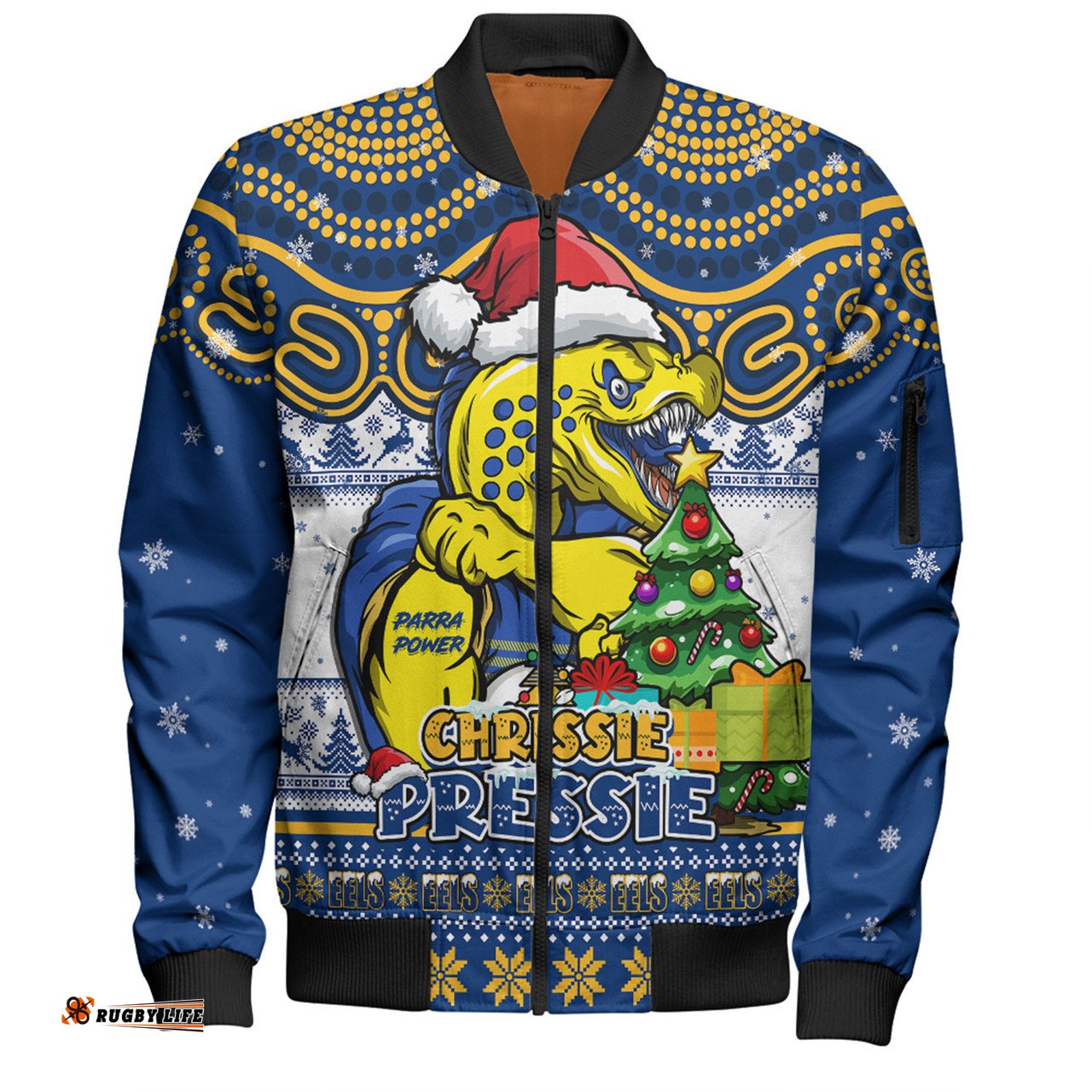 Amazing Aussie Parramatta Eels Aussie Ugly Christmas For Die Hard Fan Supporters Bomber Jacket