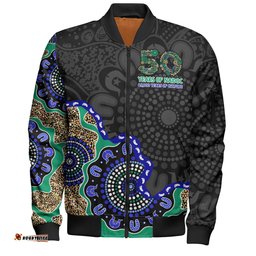 Amazing Aussie Indigenous Australian Aboriginal NAIDOC Fifty Years Cultural Celebration Edition Bomber Jacket