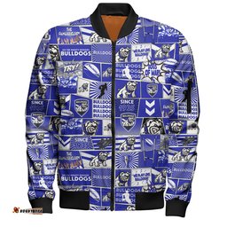Amazing Aussie Canterbury Bankstown Bulldogs Team Of Us Die Hard Fan Supporters Comic Style Bomber Jacket