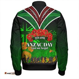 Amazing Aussie New Zealand Warriors Anzac Day Custom Anzac Day NZ Flag Traditional Maori Patterns Bomber Jacket
