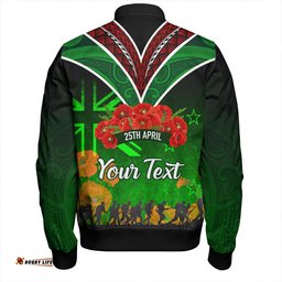 Amazing Aussie New Zealand Warriors Anzac Day Custom Anzac Day NZ Flag Traditional Maori Patterns Bomber Jacket