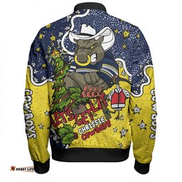 Amazing Aussie North Queensland Cowboys Christmas Custom Let's Get Lit Chrisse Pressie Bomber Jacket