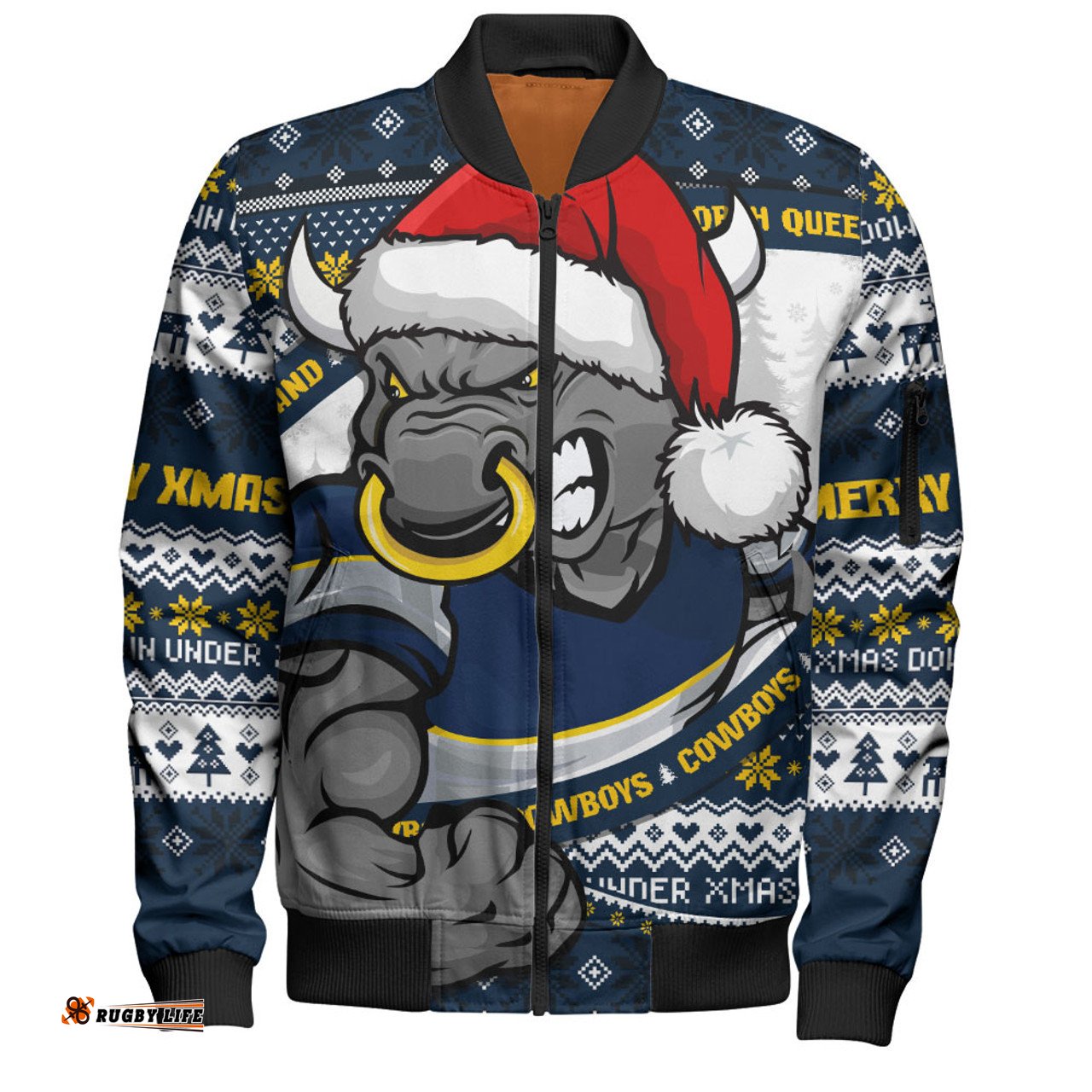 Amazing Aussie North Queensland Cowboys Ugly Knit Style For Christmas Game Fans Bomber Jacket