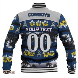 Amazing Aussie North Queensland Cowboys Tropical Hibiscus and Coconut Trees Bomber Jacket
