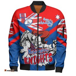Amazing Aussie Newcastle Knights Happy Australia Day We Are One And Free Bomber Jacket